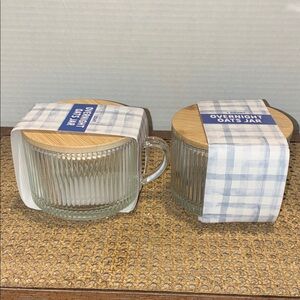 Glass Overnight Oats Jars with Wooden Lids